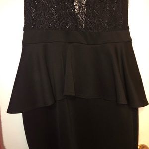 Classy Lace Peplum Dress